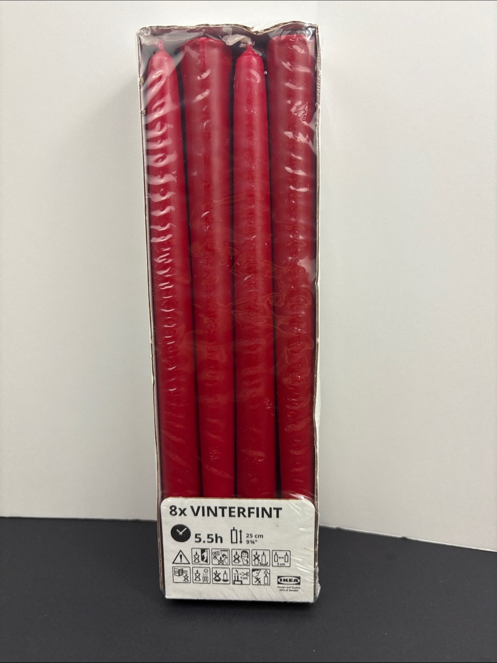 IKEA VINTERFINT Red Candles Pack of 8 405.995.15